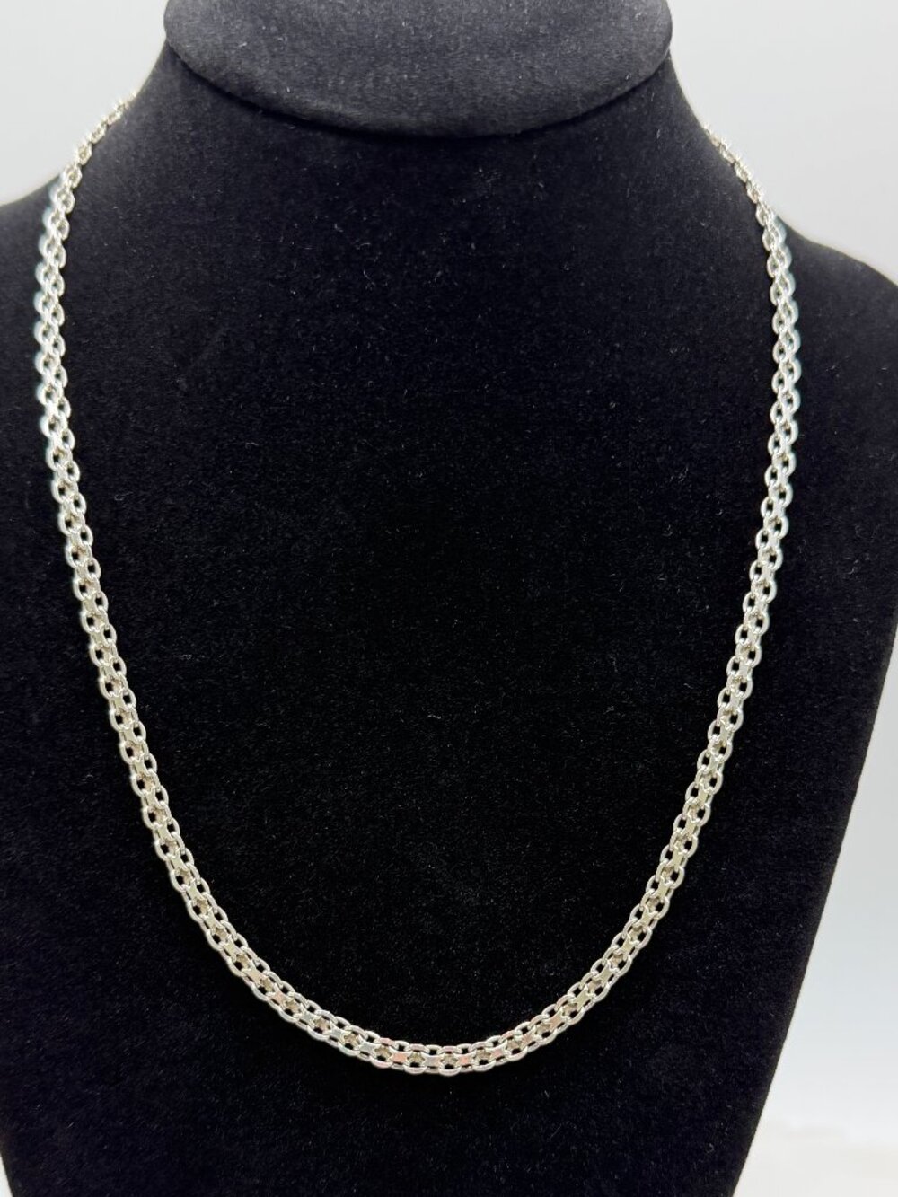 Sterling Silver Italian Fancy Link Chain Necklace, 17.5"